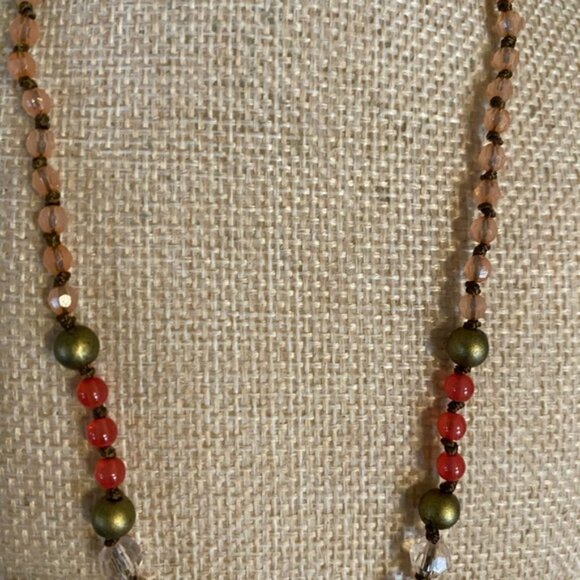 American Eagle Outfitters Gold and Red Beaded Necklace - Picture 4 of 8